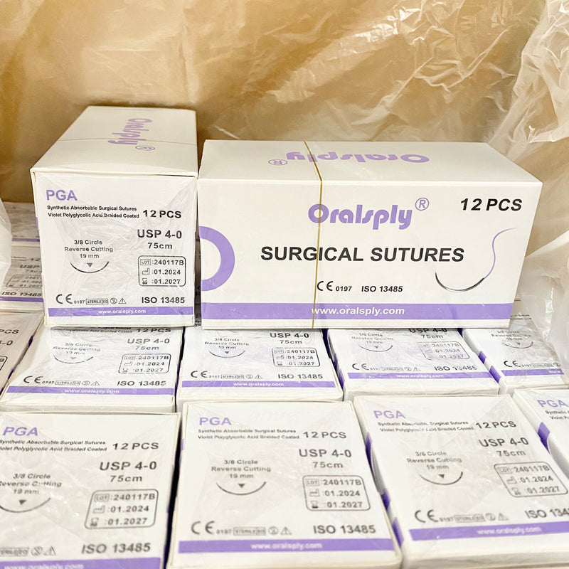 Oralsply PGA 4-0 / 3-0 Absorbale Surgical Sutures 12/Box