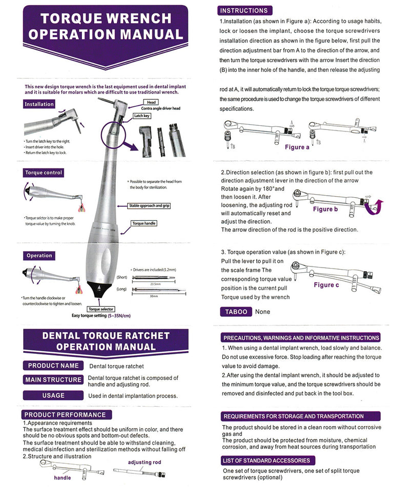 Universal Dental Implant Torque Ratchet Kit