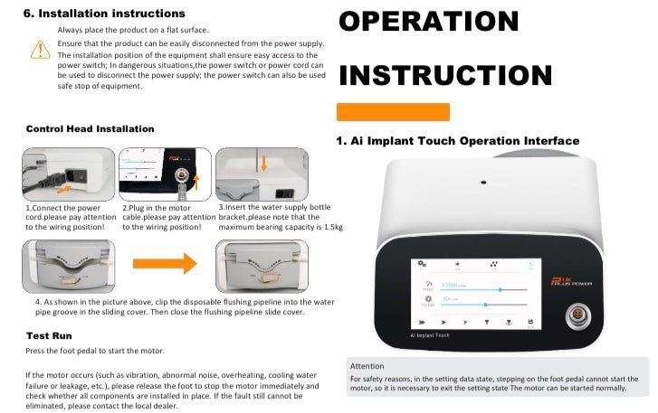 AI Touch Dental Implant Surgical Micro Motor