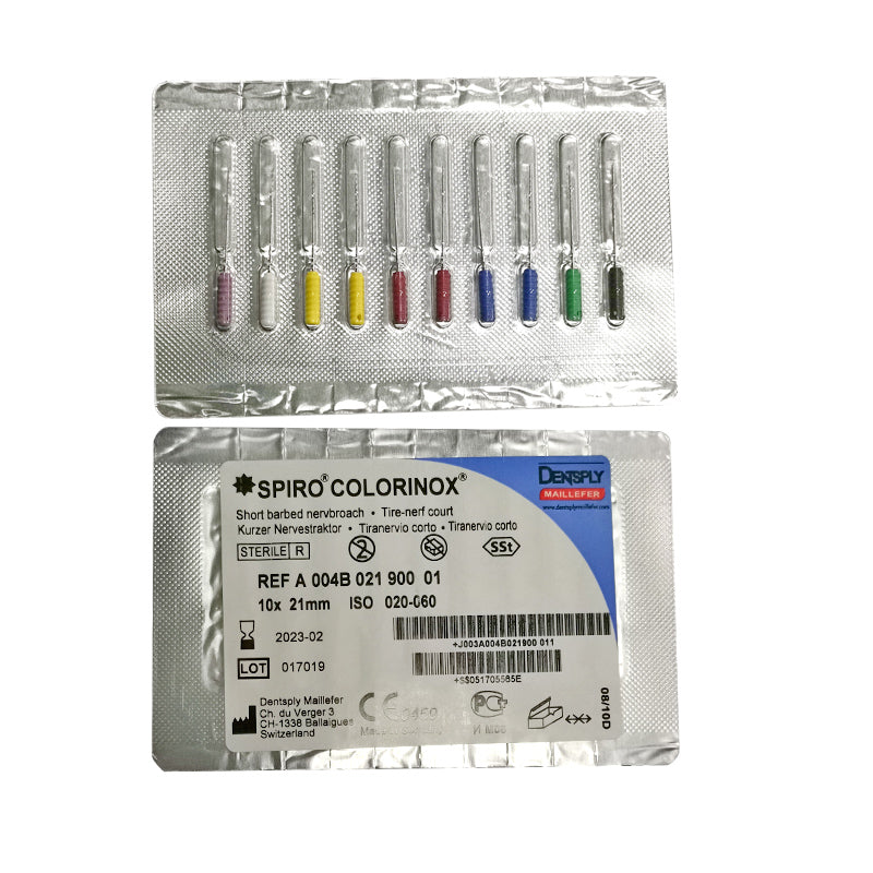 DENTSPLY SPIRO COLORINOX Barbed Broaches 10 Packs