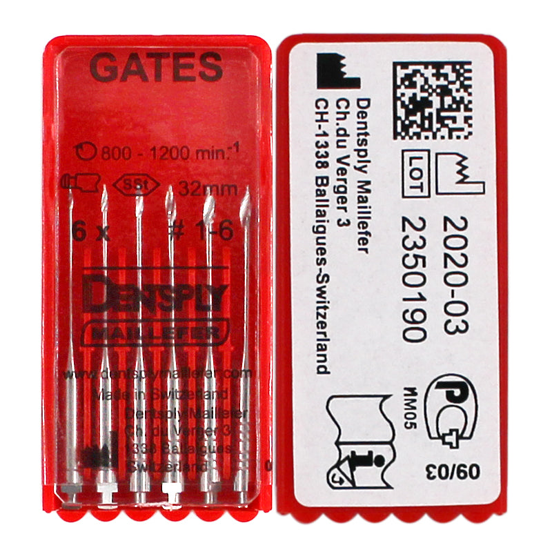 12 Packs Dentsply GATES #1-6