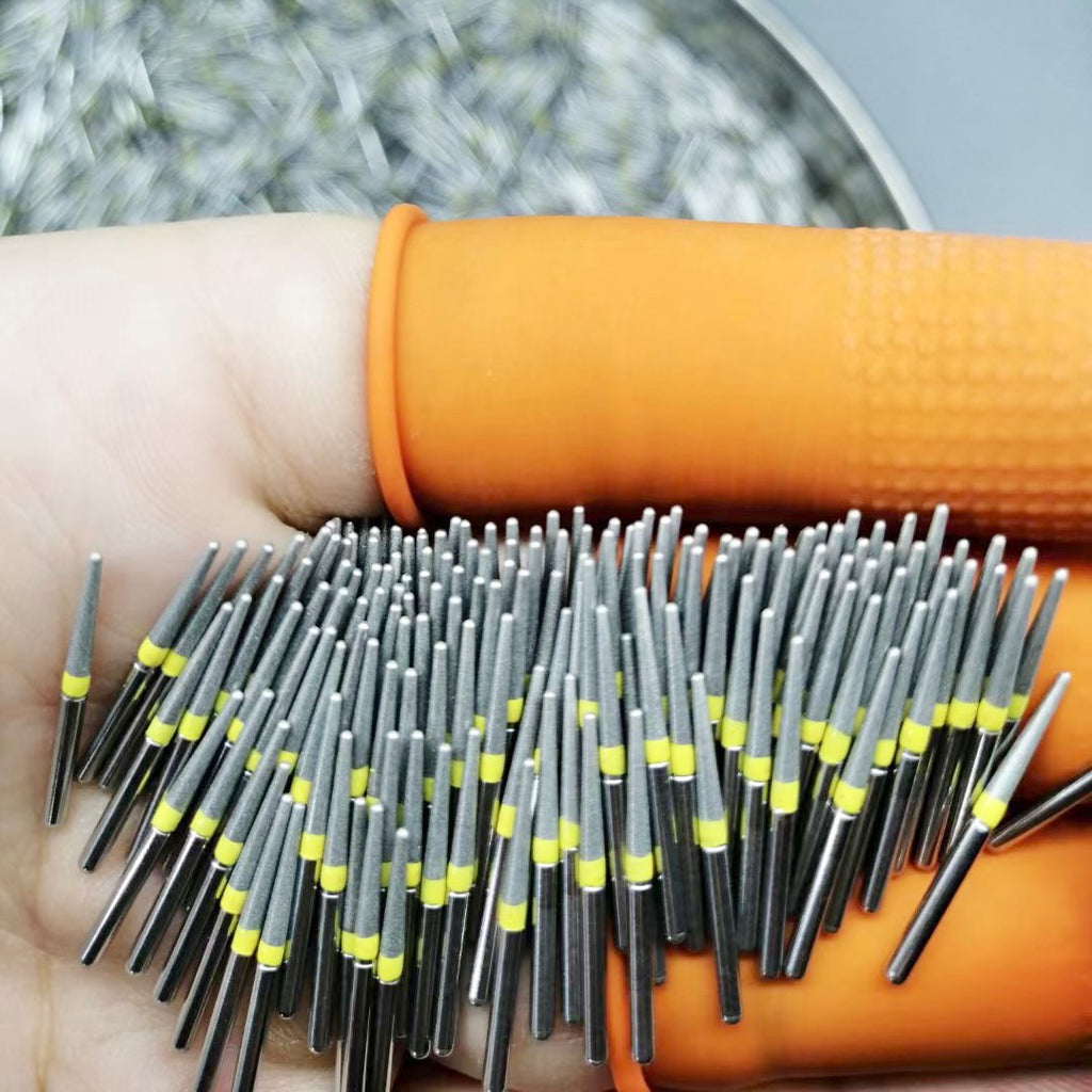 100 PCS Dental Diamond Burs Yellow Extra Fine Grit