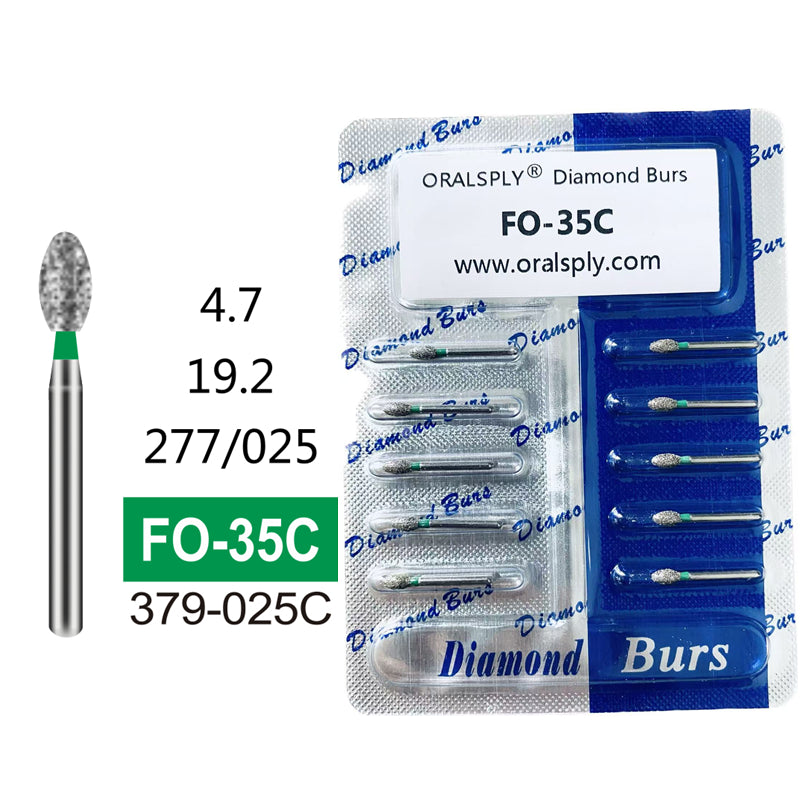 Oralsply FG High Quality Dental Diamond Burs 100 PCS