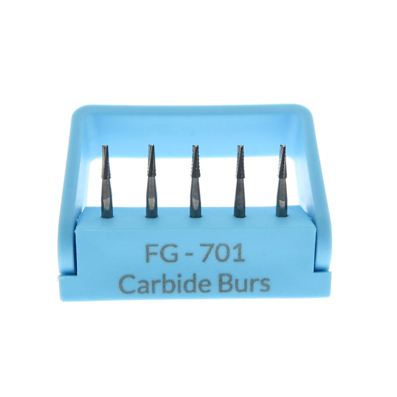 FG-701 Taper Flat End X-Cut Fissure Dental Carbide Burs Set of 5 PCS