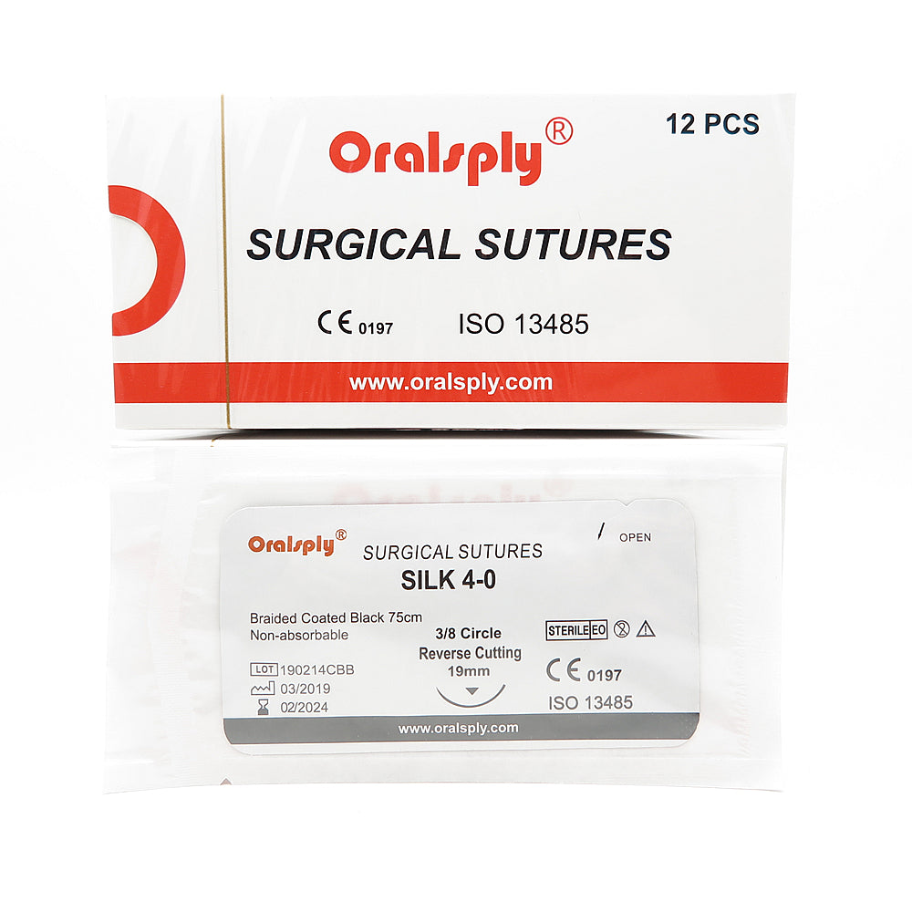 Oralsply Surgical Sutures SILK 4-0