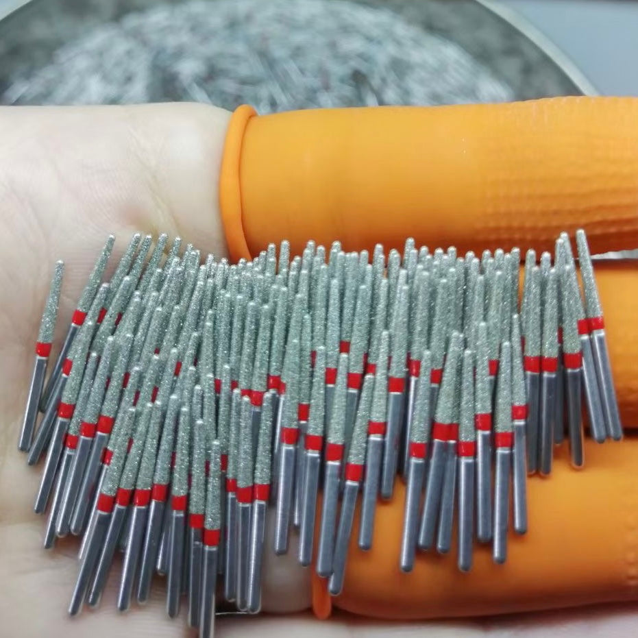 100 PCS Dental Diamond Burs Red Fine Grit