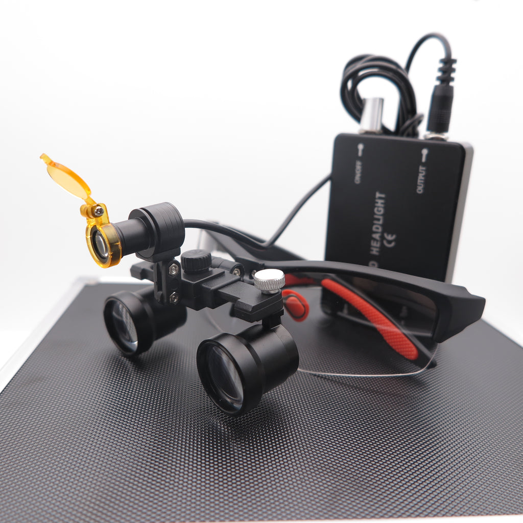 Variable Focus Binocular Loupes LED Headlight with Lampshade