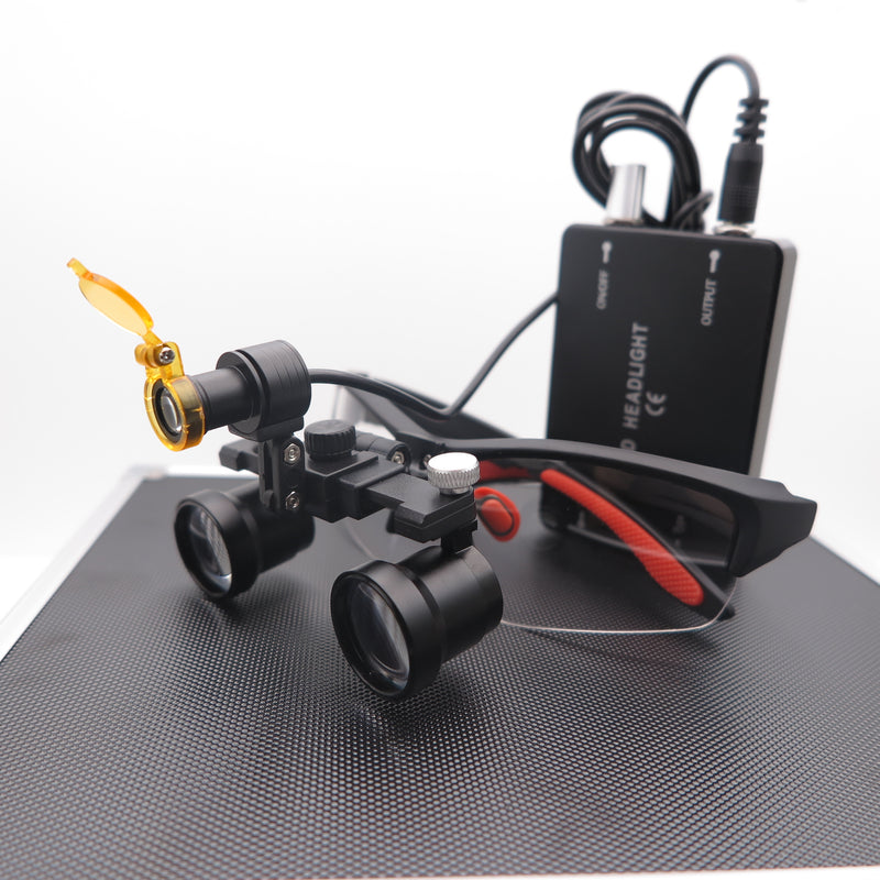 Variable Focus Binocular Loupes LED Headlight with Lampshade