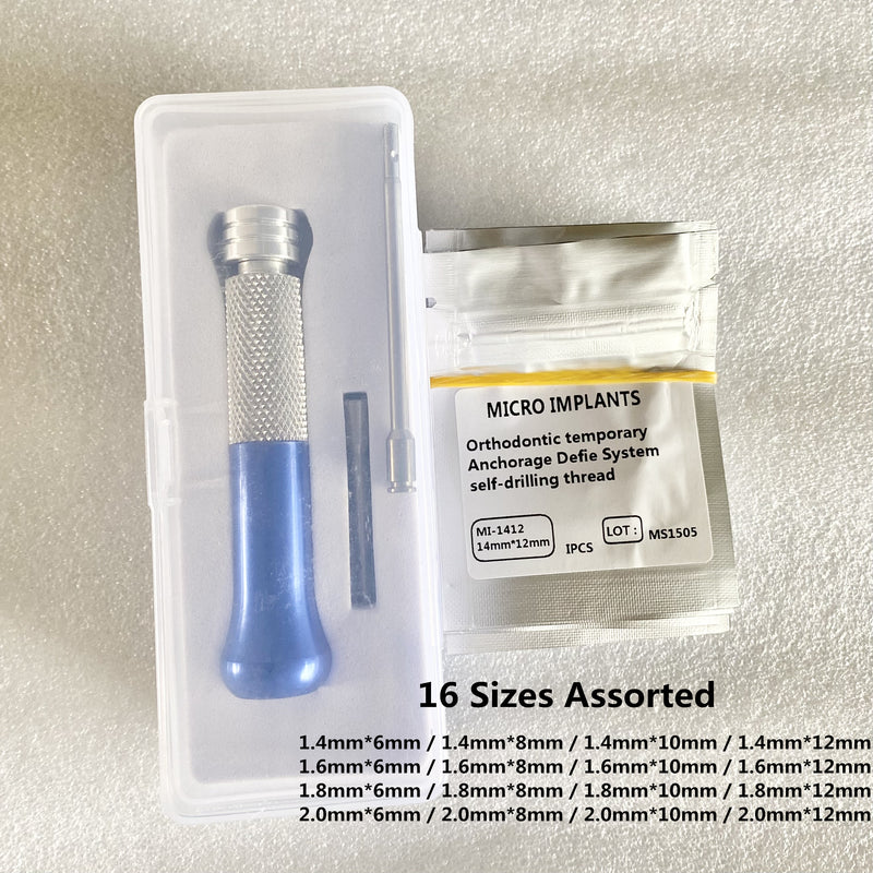16 pcs Ortho Ti Micro Implants with Screwdriver