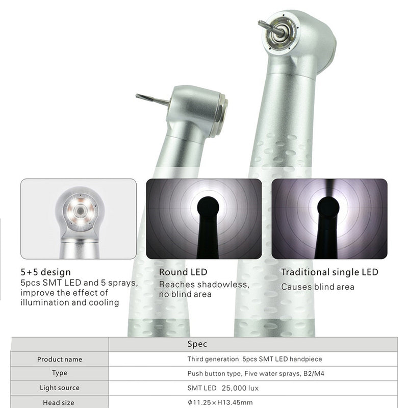 New Ring LED & 5-Port Water Spray High Speed Air Turbine