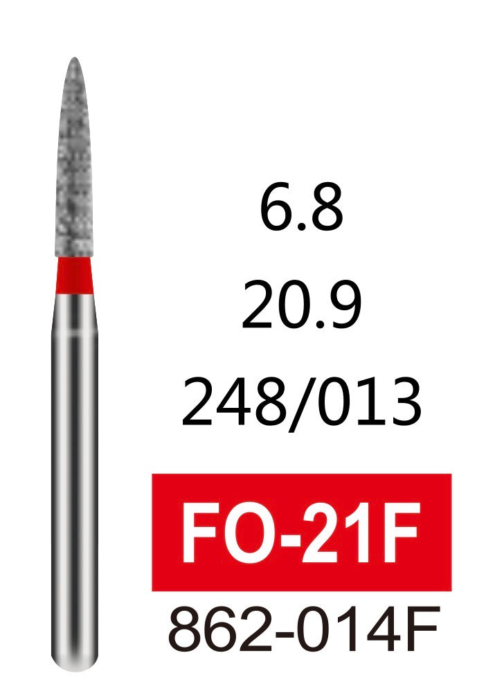 100 PCS Dental Diamond Burs Red Fine Grit