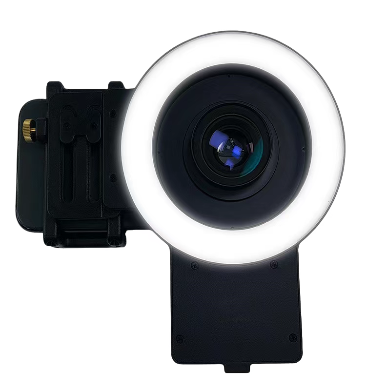 Dental Phone Fill Light with 49mm CPL Filter & 100mm Macro Lens