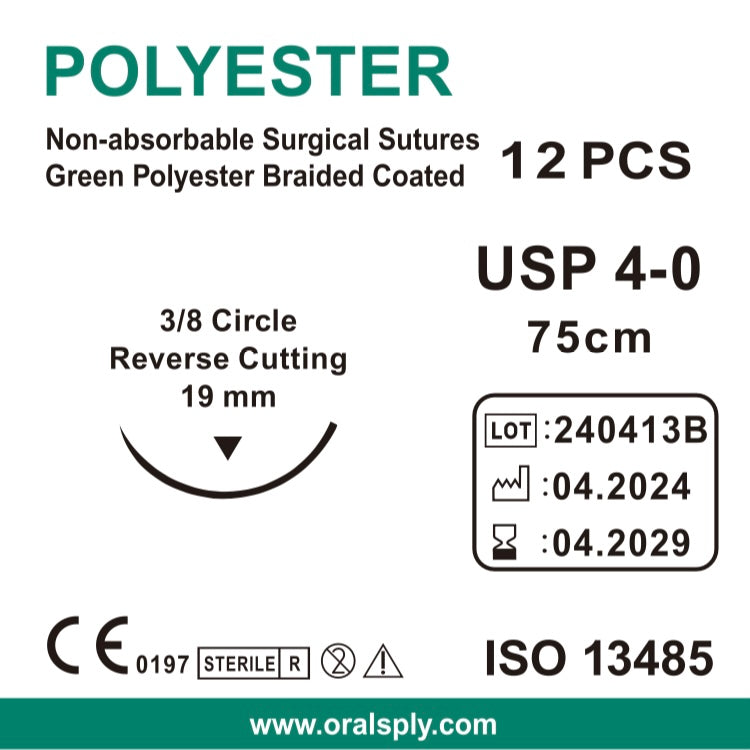 Oralsply Surgical Sutures POLYESTER 4-0