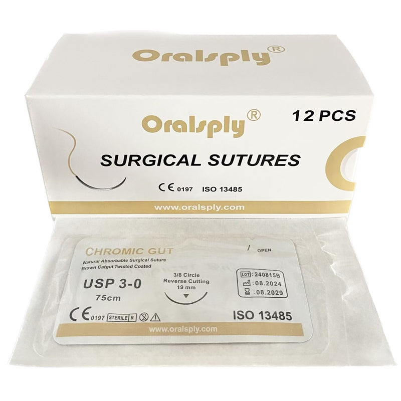 Oralsply Surgical Sutures CHROMIC GUT 3-0 / 4-0