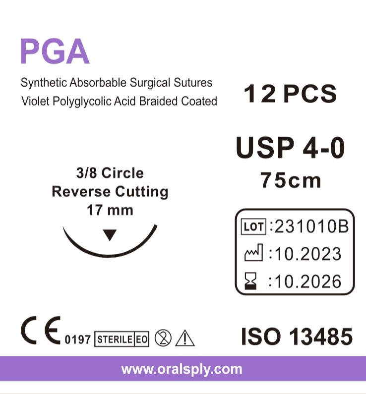 Oralsply Surgical Sutures PGA 4-0