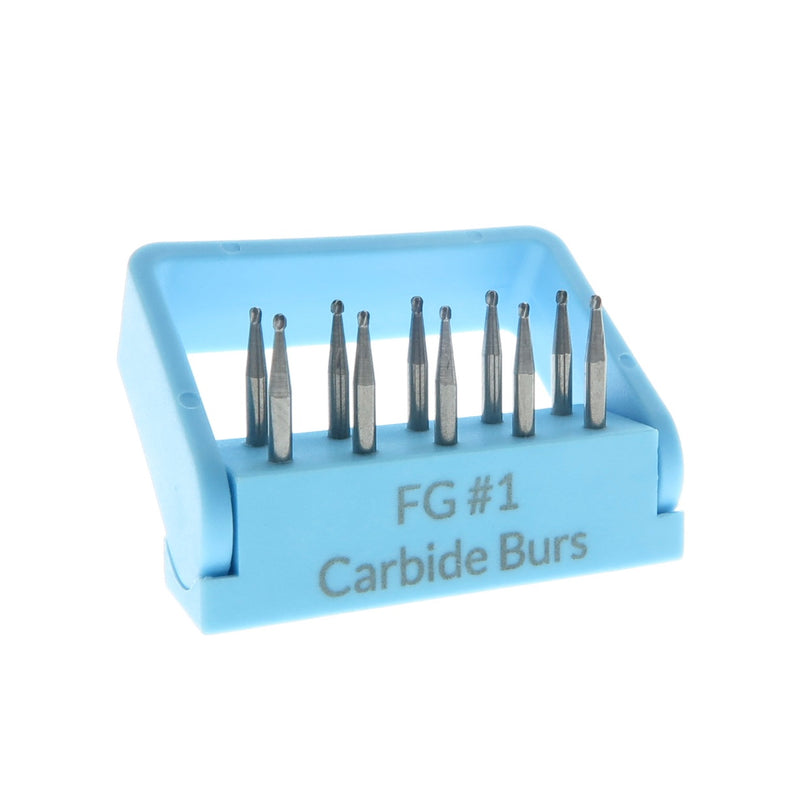 10 PCS FG Shank Dental Carbide Burs Autoclavable Block