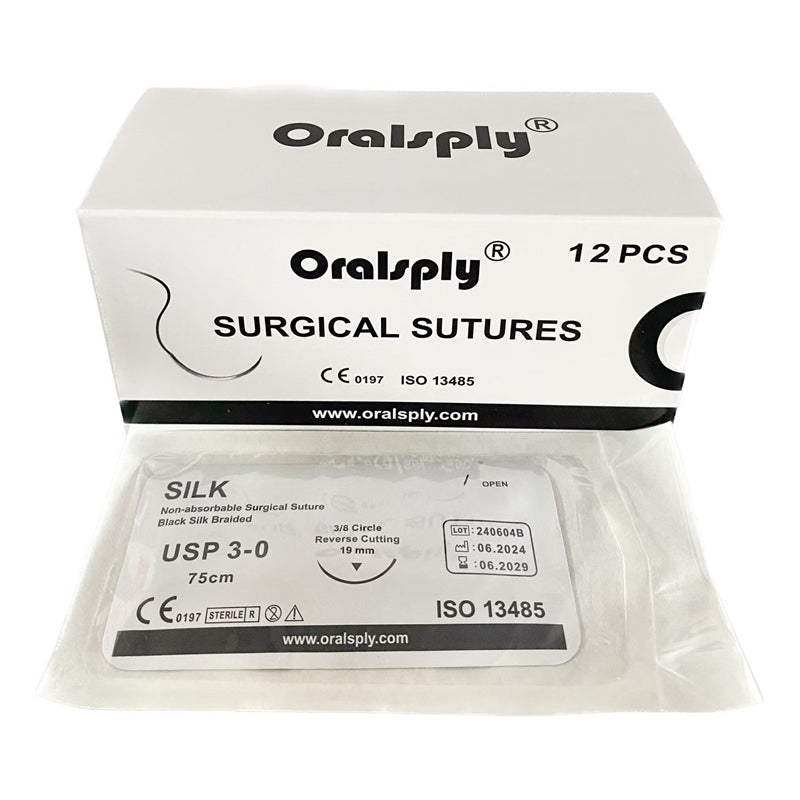 Oralsply Surgical Sutures SILK 3-0 / 4-0