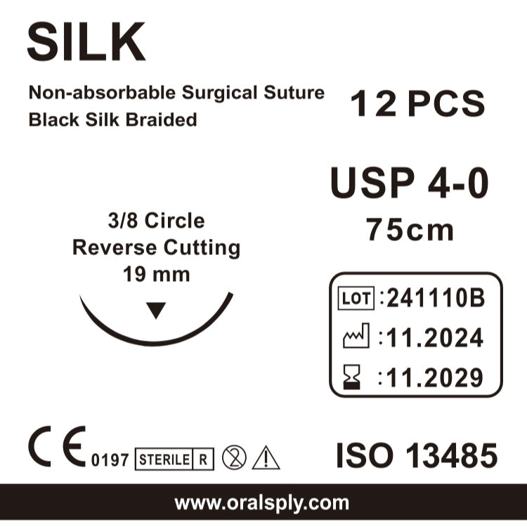 Oralsply Surgical Sutures SILK 3-0 / 4-0