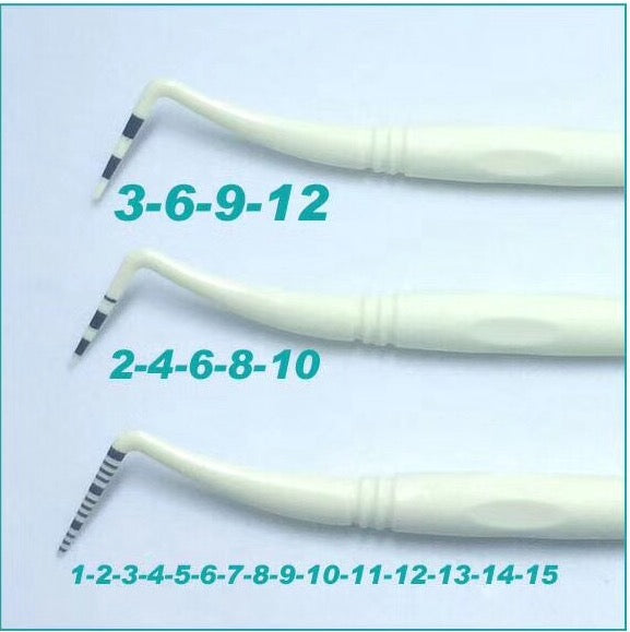 Set of 3 pcs Autoclavable Dental Probes Double Sides with Marks for Implant