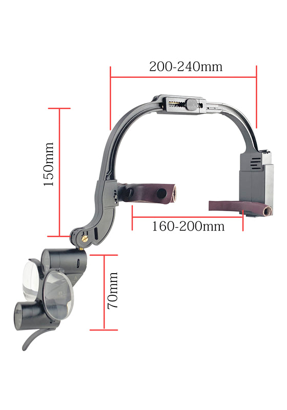 3.5X Cordless Surgical Loupes with Double HeadLight