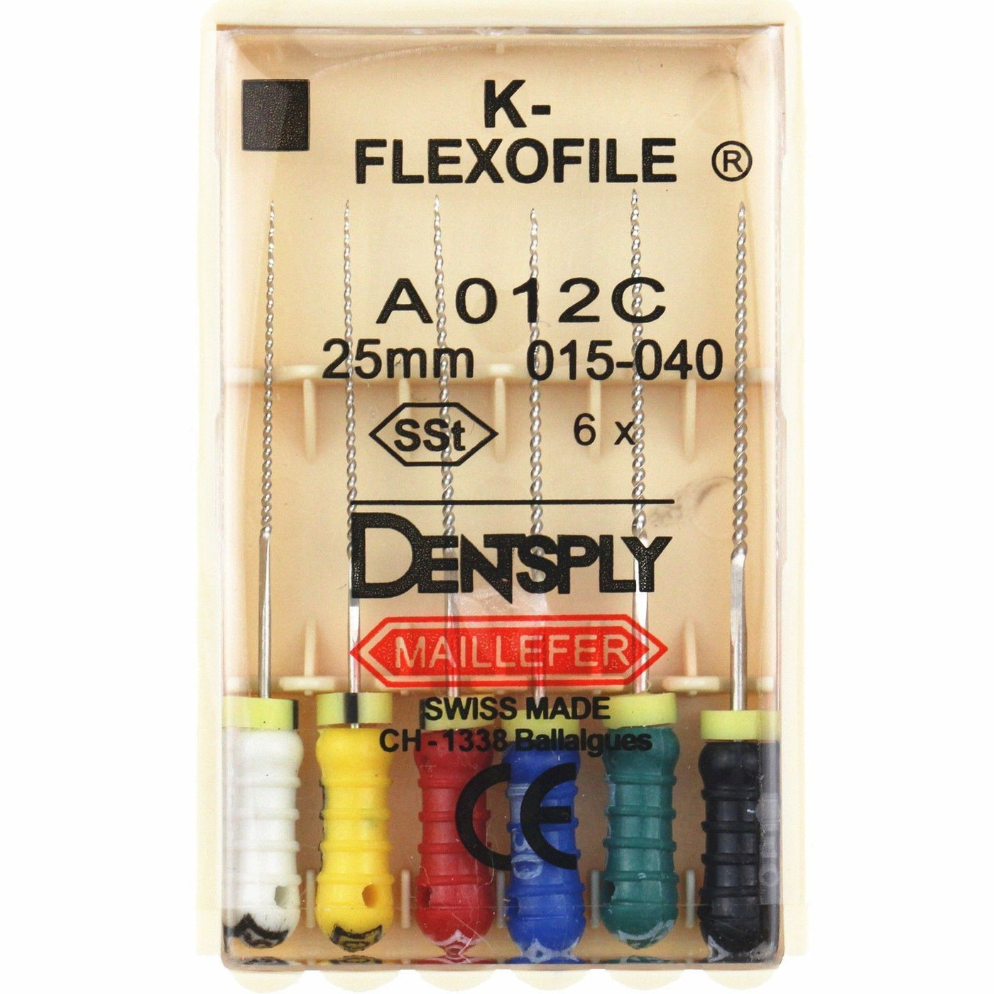 Dentsply Maillefer K-Flexofile Endodontic Files – 1 Pack, Sizes 015-040, 25mm Length