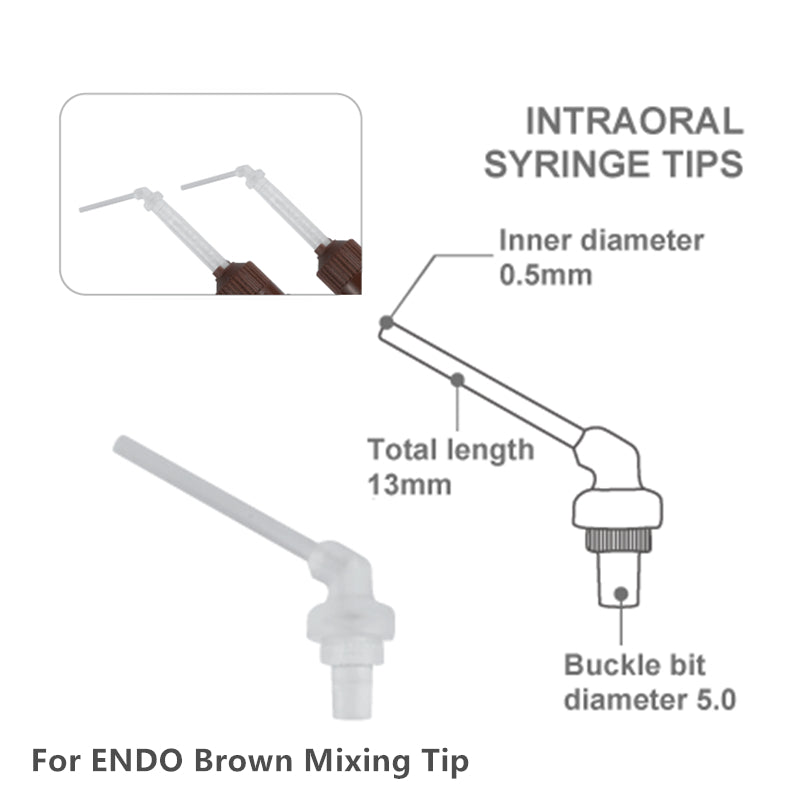 INTRAORAL SYRINGE NOZZLES FOR ENDO BROWN MIXING TIPS 1000 PCS